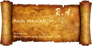 Rech Adorján névjegykártya
